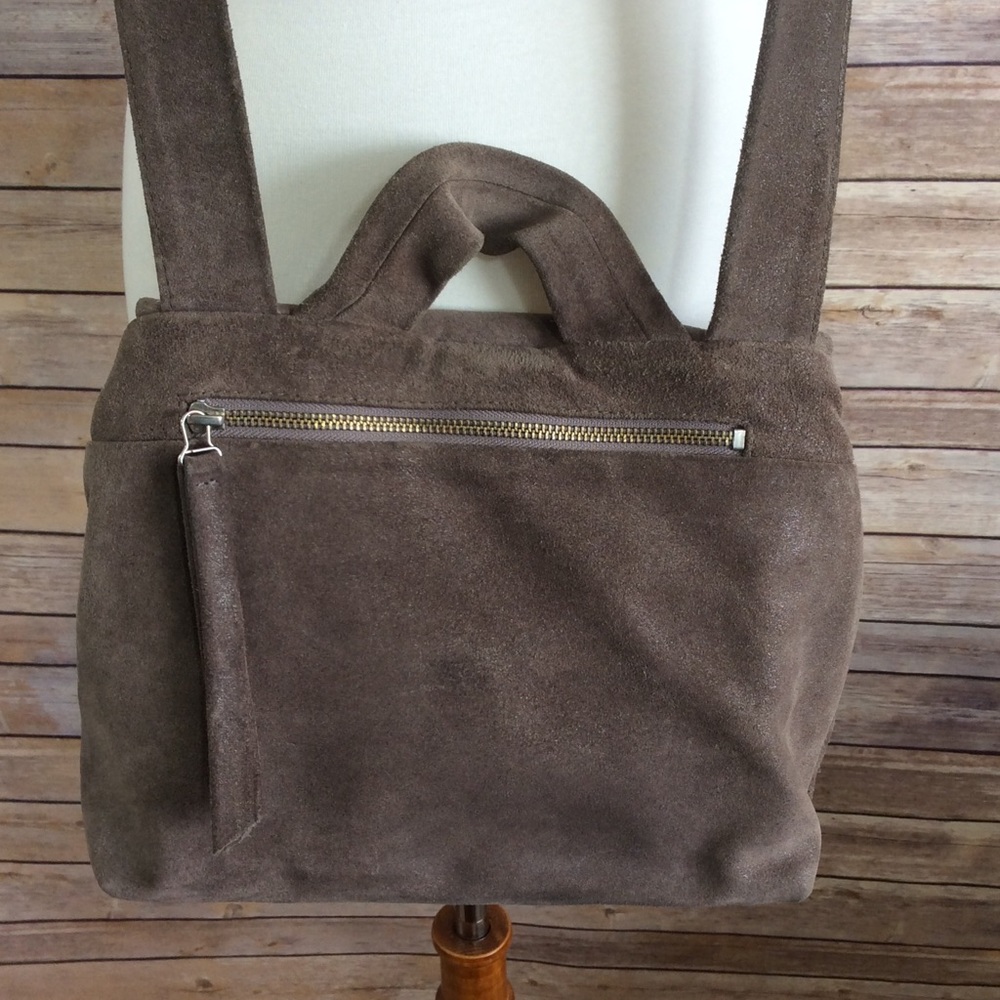 Designer Daniella Lehavi Lory Messenger Gray Suede